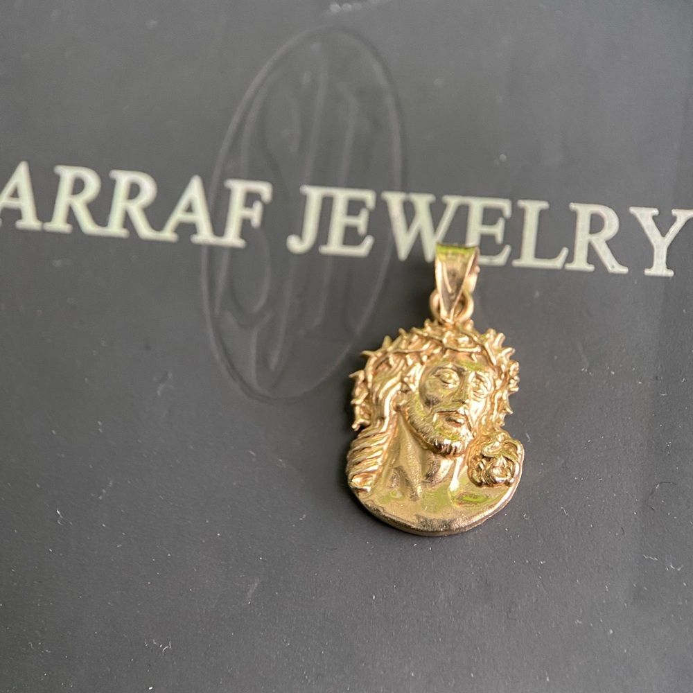 Solid 14K Gold Jesus Pendant